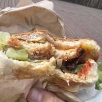 No chicken burger  at Food & Friends Food Truck in Sao Miguel