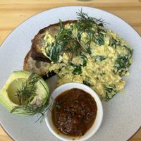 Scrambled tofu  at Momo Wholefood in Newcastle