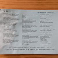 Vegan menu at Momo Wholefood in Newcastle