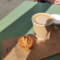 Coffee and banana cake at Copenhagen Coffee Lab - Baixa in Lisbon