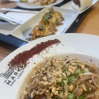 Pad Thai and gyozas   at Time Out Market in Lisbon