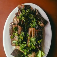Eggplant with garlic at Khinkali House in Tbilisi