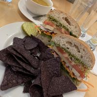 Vegan sandwiches with butternut squash soup  at The Tomato Head - downtown in Knoxville