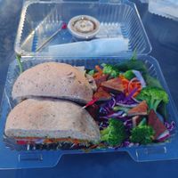Vegan sandwich and salad at The Tomato Head - downtown in Knoxville