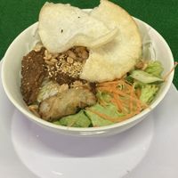 Rice noodles with braised mock meat  at Quan An Lạc Vegetarian Food in Quang Nam