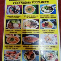 menu card at Quan An Lạc Vegetarian Food in Quang Nam