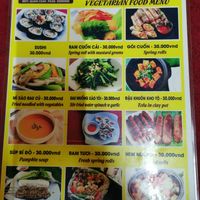 menu card at Quan An Lạc Vegetarian Food in Quang Nam