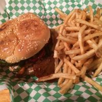 Secret chickn burger. So messy. at Green New American Vegetarian in Phoenix