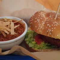 The BFF with a side of chili. I was pleasantly surprised to discover the taste of garlic in the guacamole. at Green New American Vegetarian in Phoenix