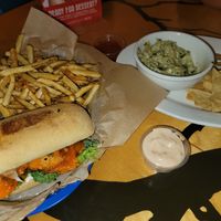 Original "G" Spicy Po-Boy and Spinach Fundido dip at Green New American Vegetarian in Phoenix