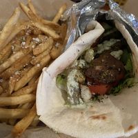 Phoenix vegan restaurant week special - gyro with feta fries  at Green New American Vegetarian in Phoenix