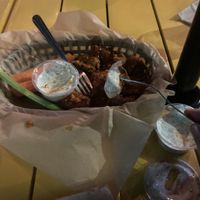 Buffalo wings (partly eaten)  at Green New American Vegetarian in Phoenix