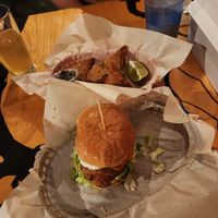 Samosa and BFF chicken sandwich at Green New American Vegetarian in Phoenix