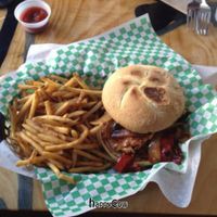 faux BBQ chicken sandwich  at Green New American Vegetarian in Phoenix