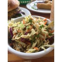 Tahini Coleslaw is so so fresh, crunchy, and packed with salty peanuts and creamy sauce. SO good! at Green New American Vegetarian in Phoenix