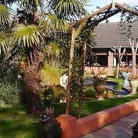 Entrance to the restaurant is through their large thai style garden. at Siam Garden in Grantham