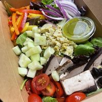 Gardino salad - didn’t really care for the dressing. Pretty sure it was just straight up oil    at Plant Pizza in Cooper City