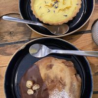 Lemon Tartelette and tahini and cinnamon pastry  at Hododa in Marseille