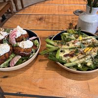 Sweet potatoes "beignets" with a wonderful sour cream and asparagus with "hollandaise"  at Hododa in Marseille