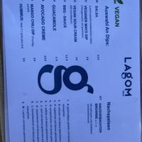 Vegan Menu Card (Dips and Desserts)  at Lagom in Berlin