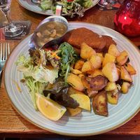 The schnitzel from the vegan meny  at Lagom in Berlin