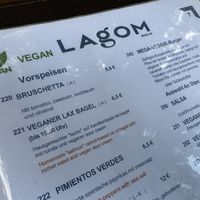 menu  at Lagom in Berlin
