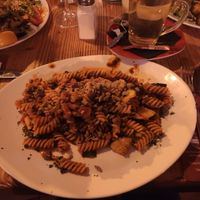 Vegan bolognese. (Really tasty, sorry for the red-ish picture) at Zingster Scheune in Zingst