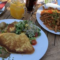 Schnitzel vom Feld und Sonnenblumenkernbolognese  at Zingster Scheune in Zingst