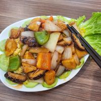 Fried rice with veg, mushrooms and potato at Lian Hua Vegetarian in Hanoi