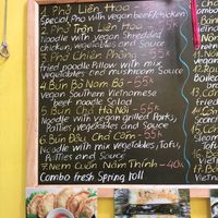 menu at Lian Hua Vegetarian in Hanoi