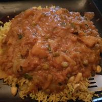 Vegan Desi Naga with nut pilau rice 🌶 at Spice Station in South Shields