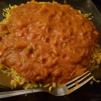 Vegan madras and nut pilau rice at Spice Station in South Shields