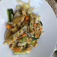 Tempeh di ceci con verdure e salsa alla senape   at RistoVegan at Hotel Sylva in Cattolica