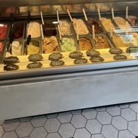 Some of the fruit gelatos are vegan, but not marked vegan. So ask the staff what else is vegan!  at La Gelatteria in Kensington