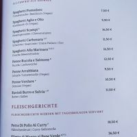 Pasta menu (forgot to take pics of other pages) at Santini in Stuttgart