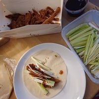 Vegan duck and hoisin pancakes. at Wawin Vegan Chinese in Nottingham