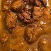 Satay chicken at Wawin Vegan Chinese in Nottingham