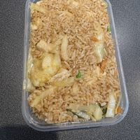 Salt and pepper fried rice with chicken  at Wawin Vegan Chinese in Nottingham