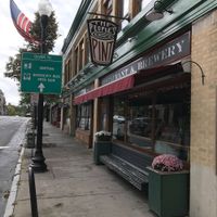 Sidewalk view at People's Pint in Greenfield