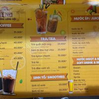 Drink menu  at Bánh Mì Long Hội in Hanoi