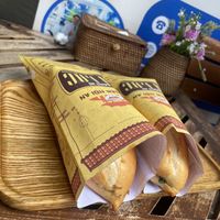 Vegetarian banh mi with soy sauce   at Bánh Mì Long Hội in Hanoi