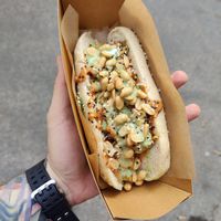 Planted chicken bao bun + extra wasabi sauce at Wiki Wiki Poke in Bratislava