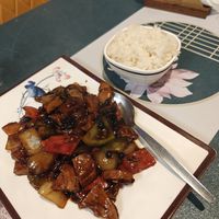 Mock chicken in black bean sauce at Kungfu Kitchen in Reading