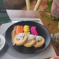 Vegan banana pancakes at Cepik Villa in Karangasem