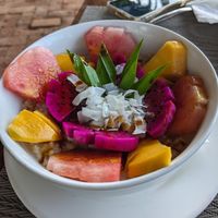 Oats with fruits at Cepik Villa in Karangasem