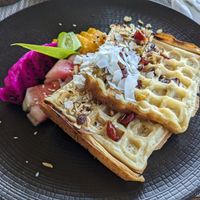 Waffles with fruits at Cepik Villa in Karangasem