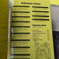 Menu vegetarian section at Sweet Warung in Sidemen