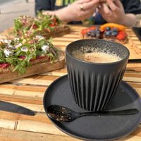 Chai latte, toast selectionn  at PLANT SHACK - Calpe in Calpe