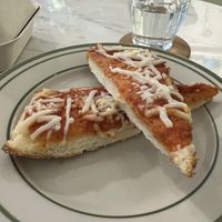 Vegan garlic bread pizzaa  at Garden Carver in Brooklyn