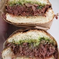 The best steak sandwich   at Garden Carver in Brooklyn